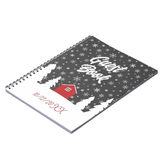 rote weiße Gästebuch Notizblock (Linke Seite)