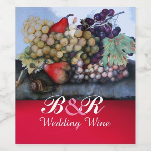 ROTE WEISSE GRABEN, GRAPEINEN, FARBEN, Hochzeiten Weinetikett (Einzelnes Label)