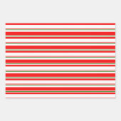 Rote, weiße, grüne, farbige Weihnachtsschmuck Geschenkpapier Set (Vorderseite)