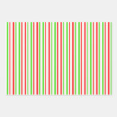 Rote, weiße, grüne, farbige Weihnachtsstreifen Geschenkpapier Set (Vorderseite 3)