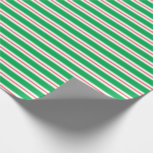 Rote, weiße, grüne Kerzenstreifen Geschenkpapier