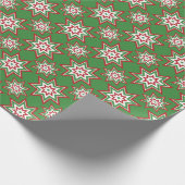 Rote, weiße, grüne Sterne Urlaubsumhüllung p Geschenkpapier (Ecke)