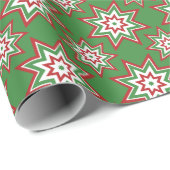 Rote, weiße, grüne Sterne Urlaubsumhüllung p Geschenkpapier (Rolleneckpunkt)