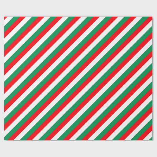 Rote weiße grüne Streifen Geschenkpapier (Flach)