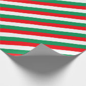 Rote weiße grüne Streifen Geschenkpapier (Ecke)