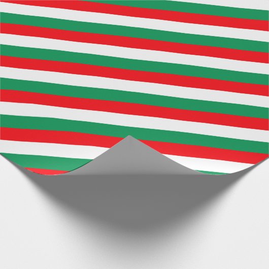 Rote weiße grüne Streifen Geschenkpapier (Ecke)