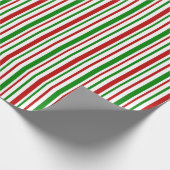 Rote, weiße, grüne Weihnachtslinien Inspiriert Geschenkpapier (Ecke)
