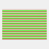 Rote, weiße, grüne Weihnachtsmuster Geschenkpapier Set (Vorderseite 3)