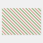 Rote, weiße, grüne Weihnachtsmuster Geschenkpapier Set (Vorderseite)