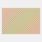 Rote, weiße, grüne Weihnachtsmuster Geschenkpapier Set (Vorderseite 3)