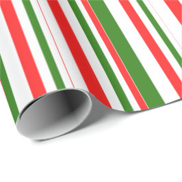 Rote, weiße, grüne Weihnachtsstreifen Geschenkpapier