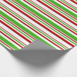 Rote, weiße, grüne WeihnachtsStreifen Geschenkpapier