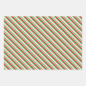 Rote, weiße, grüne WeihnachtsStreifen Inspiriert Geschenkpapier Set (Vorderseite)