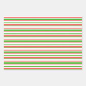 Rote, weiße, grüne WeihnachtsStreifen Inspiriert Geschenkpapier Set (Vorderseite 3)