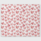 Rote Weiße Herzen Geschenkpapier (Flach)