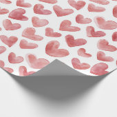 Rote Weiße Herzen Geschenkpapier (Ecke)