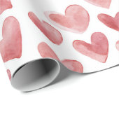 Rote Weiße Herzen Geschenkpapier (Rolleneckpunkt)
