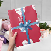 Rote weiße Herzen Valentinstag Geschenkpapier