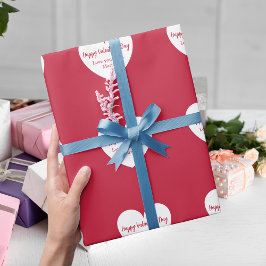 Rote weiße Herzen Valentinstag Geschenkpapier