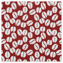 Rote weiße Kaffeebohnen Muster Stoff