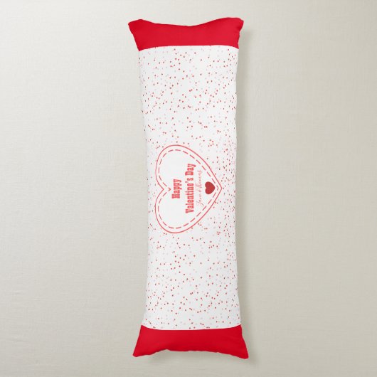 Rote weiße Liebe Herz Einfach Moderner Valentinsta Seitenschläferkissen (Vorderseite Vertikal)