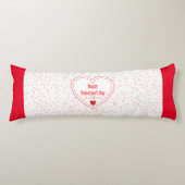 Rote weiße Liebe Herz Einfach Moderner Valentinsta Seitenschläferkissen (Vorderseite)