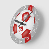 Rote weiße Mannschaftsfarben Farbenfrohe Streifen  Runde Wanduhr (Winkel)