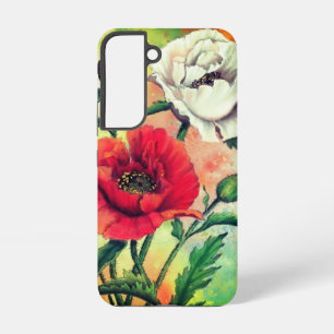Rote weiße Mohnblumen Samsung Galaxy Hülle