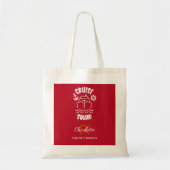 Rote weiße Monogrammbezeichnung für die Kreuzungsk Tragetasche (Vorne)