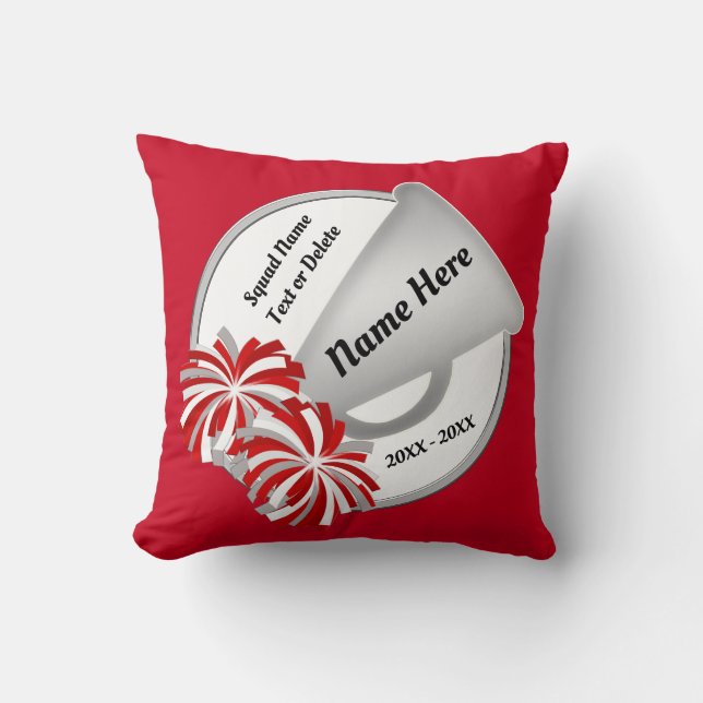 Rote, weiße, Personalisierte Kopfkissen Kissen (Vorderseite)