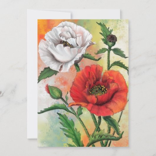 Rote weiße Pflaumen Geburtstagskarte (Rückseite)