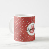 Rote Weiße Punkte Erdbeeren Obst Kaffeetasse (Vorderseite Links)