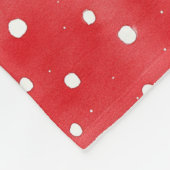 Rote weiße Punkte Fleecedecke (Ecke)