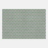 Rote weiße Punkte Imitate Grau Kraft Geschenkpapier Set (Vorderseite 3)