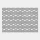 Rote weiße Punkte Imitate Grau Kraft Geschenkpapier Set (Vorderseite)