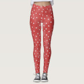 Rote Weiße Punkte Leggings (Vorderseite)