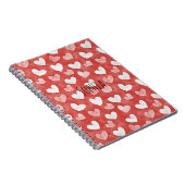 Rote Weiße Rosa Herzen Notizblock (Rechte Seite)