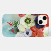 ROTE WEISSE ROSEN UND ANEMONEN BLUME MONOGRAM Case-Mate iPhone HÜLLE (Rückseite (Horizontal))