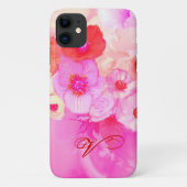 ROTE WEISSE ROSEN UND PINK ANEMONE BLUME MONOGRAM Case-Mate iPhone HÜLLE (Rückseite)