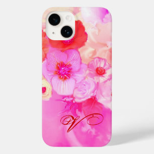 ROTE WEISSE ROSEN UND PINK ANEMONE BLUME MONOGRAM Case-Mate iPhone HÜLLE