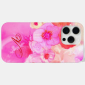 ROTE WEISSE ROSEN UND PINK ANEMONE BLUME MONOGRAM Case-Mate iPhone HÜLLE (Rückseite (Horizontal))
