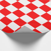 Rote, weiße Schachbrettmuster Geschenkpapier (Ecke)