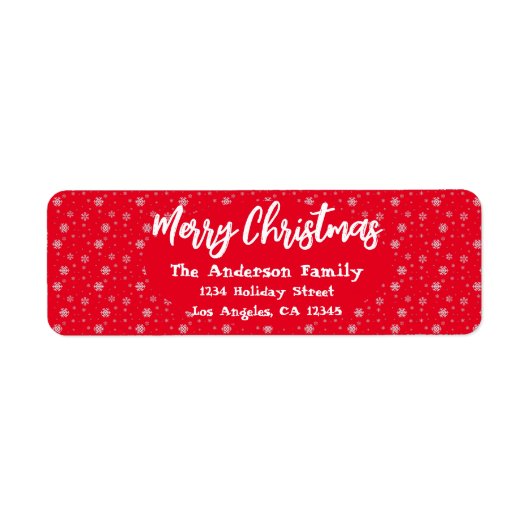 Rote weiße Schneeflocken Einfache Moderne Frohe We (Vorne)