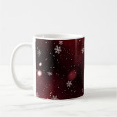 Rote/weiße Schneeflocken Weihnachten Kaffeetasse (Links)