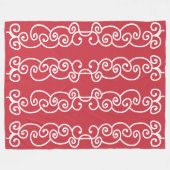 Rote weiße Schriftrollen Fleecedecke (Vorderseite (Horizontal))