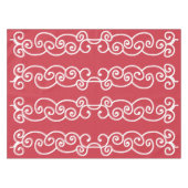 Rote weiße Schriftrollen Tischdecke (Vorderseite (Horizontal))