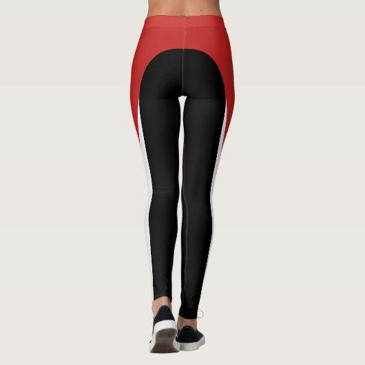 Rote/weiße/schwarze Muster-Leggings Leggings (Rückseite)