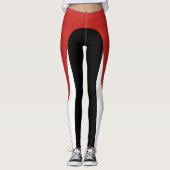 Rote/weiße/schwarze Muster-Leggings Leggings (Vorderseite)