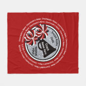 Rote, weiße, schwarze personalisierte fleecedecke (Vorderseite (Horizontal))