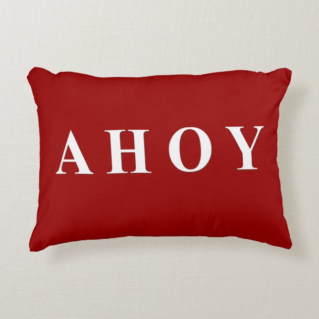 Rote weiße Seesegeln-Streifen Dekokissen (Vorderseite)